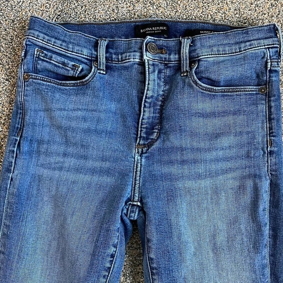 BANANA Republic Premium Denim Skinny Fit Mid Rise Stretch Blue Jeans Women's 28 - Picture 2 of 7